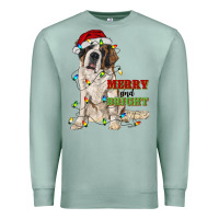 Seafoam merry and bright saint bernard Premium Sweatshirt - RanaPortraitStore