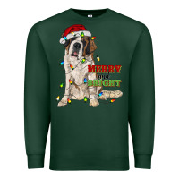 Sports Green merry and bright saint bernard Premium Sweatshirt - RanaPortraitStore