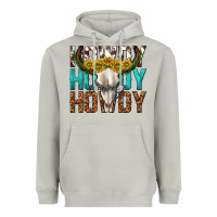 Moon Dust howdy howdy howdy western bull skull Heavyweight Hoodie - texasbilliewilder