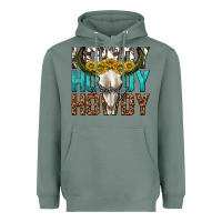 Sage howdy howdy howdy western bull skull Heavyweight Hoodie - texasbilliewilder