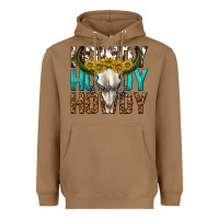 Toasted Coconut howdy howdy howdy western bull skull Heavyweight Hoodie - texasbilliewilder