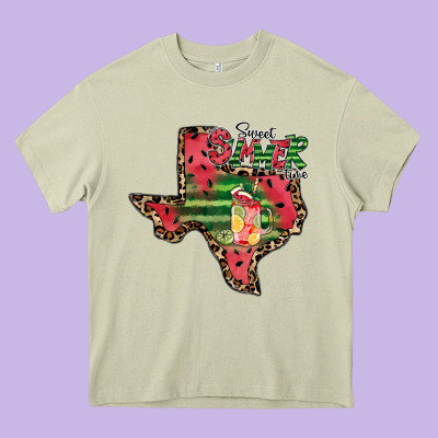 Sweet Summer Time Texas Heavy Core Tee Designed By Cowhidedigitalart