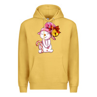 Antique Gold winter pink snowman Premium Hoodie - AdoDesignShop