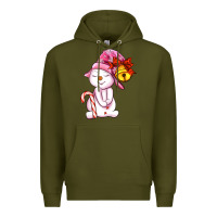 Army Green winter pink snowman Premium Hoodie - AdoDesignShop