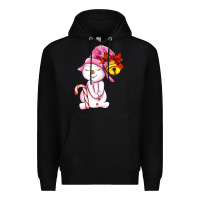 Black winter pink snowman Premium Hoodie - AdoDesignShop