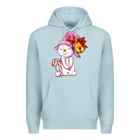 Blue Mist winter pink snowman Premium Hoodie - AdoDesignShop