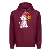 Burgundy winter pink snowman Premium Hoodie - AdoDesignShop