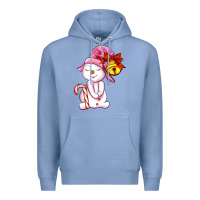 Colony Blue winter pink snowman Premium Hoodie - AdoDesignShop