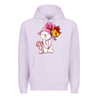 Lilac winter pink snowman Premium Hoodie - AdoDesignShop