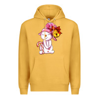 Mustard winter pink snowman Premium Hoodie - AdoDesignShop