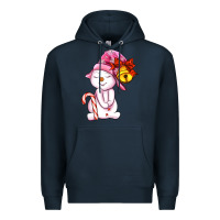 Navy winter pink snowman Premium Hoodie - AdoDesignShop
