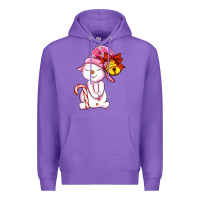 Purple winter pink snowman Premium Hoodie - AdoDesignShop