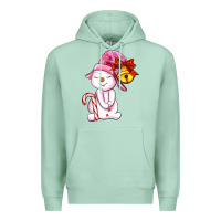 Seafoam winter pink snowman Premium Hoodie - AdoDesignShop