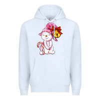 White winter pink snowman Premium Hoodie - AdoDesignShop