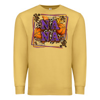 Antique Gold basketball nana with leopard Premium Sweatshirt - Zillion Design Studio