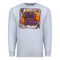 Heather Grey basketball nana with leopard Premium Sweatshirt - Zillion Design Studio