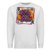 Oatmeal Heather basketball nana with leopard Premium Sweatshirt - Zillion Design Studio