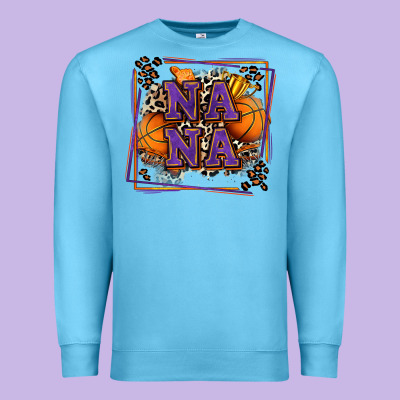 Basketball Nana With Leopard Premium Sweatshirt Designed By Zillion Design Studio