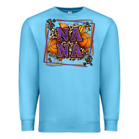 Ocean Blue basketball nana with leopard Premium Sweatshirt - Zillion Design Studio