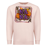 Pale Pink basketball nana with leopard Premium Sweatshirt - Zillion Design Studio