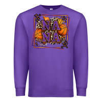 Purple basketball nana with leopard Premium Sweatshirt - Zillion Design Studio