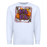 White basketball nana with leopard Premium Sweatshirt - Zillion Design Studio