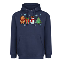 Navy christmas gingerbread cookies Heavyweight Hoodie - Zillion Design Studio