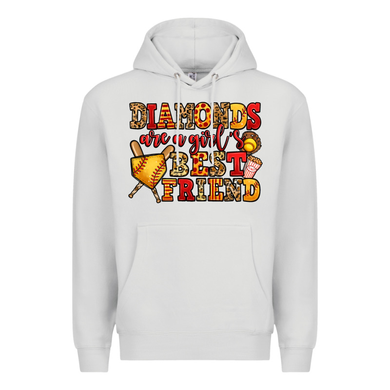 Diamonds Are A Girl's Best Friend Softball Premium Hoodie by Jasminsmagicworld | Teevron