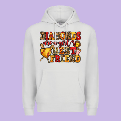 Diamonds Are A Girl's Best Friend Softball Premium Hoodie Designed By Jasminsmagicworld