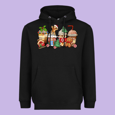 Heavyweight Hoodie christmas gingerbread coffee cups