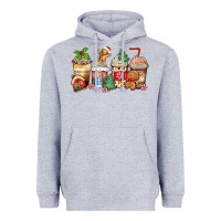 Heather Grey christmas gingerbread coffee cups Heavyweight Hoodie - Zillion Design Studio