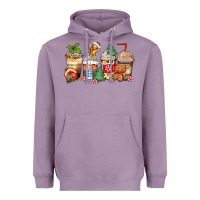 Lavender christmas gingerbread coffee cups Heavyweight Hoodie - Zillion Design Studio