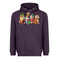 Plum christmas gingerbread coffee cups Heavyweight Hoodie - Zillion Design Studio