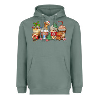 Sage christmas gingerbread coffee cups Heavyweight Hoodie - Zillion Design Studio