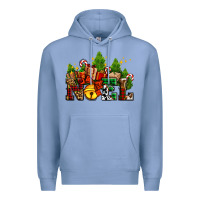 Colony Blue western noel Christmas gifts Premium Hoodie - AdoDesignShop