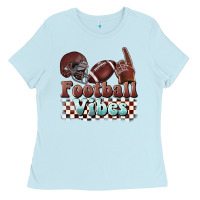 Baby Blue football vibes Ladies Tee - BarkalooDesign