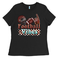 Black football vibes Ladies Tee - BarkalooDesign