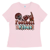 Bubblegum Pink football vibes Ladies Tee - BarkalooDesign