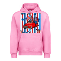 Fuchsia Pink 4th of july seamless pattern truck Urban Hoodie - BundleAndBundleShop