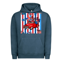 Pigment Midnight Navy 4th of july seamless pattern truck Urban Hoodie - BundleAndBundleShop