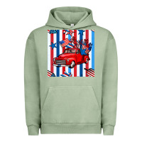 Pigment Oil Green 4th of july seamless pattern truck Urban Hoodie - BundleAndBundleShop