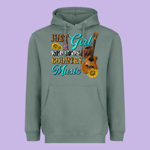 Just A Girl Who Loves Country Music Heavyweight Hoodie Designed By Texasbilliewilder