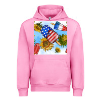 Fuchsia Pink 4th of july sunflowers ice cream seamless pattern Urban Hoodie - BundleAndBundleShop