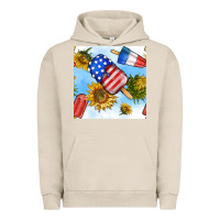 Pigment French Oak 4th of july sunflowers ice cream seamless pattern Urban Hoodie - BundleAndBundleShop