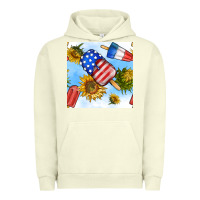 Pigment Pistachio 4th of july sunflowers ice cream seamless pattern Urban Hoodie - BundleAndBundleShop