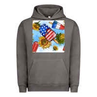 4th Of July Sunflowers Ice Cream Seamless Pattern Urban Hoodie | Teevron