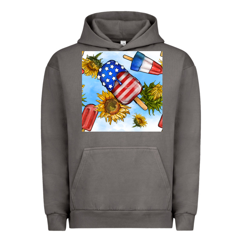 4th Of July Sunflowers Ice Cream Seamless Pattern Urban Hoodie by BundleAndBundleShop | Teevron