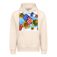 Sandshell 4th of july sunflowers ice cream seamless pattern Urban Hoodie - BundleAndBundleShop