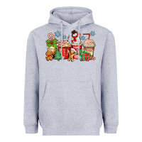 Heather Grey christmas coffee cups Heavyweight Hoodie - Zillion Design Studio