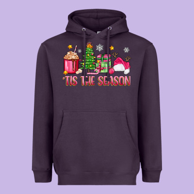 Heavyweight Hoodie 'tis the season pink christmas